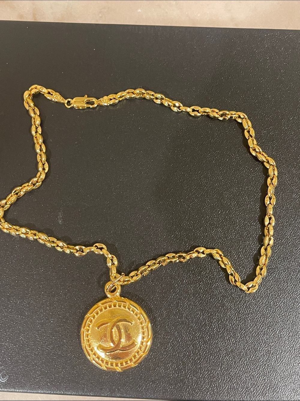 CHANEL Gold-Tone Coin Pendant And Chain Necklace - Picture 8 of 13